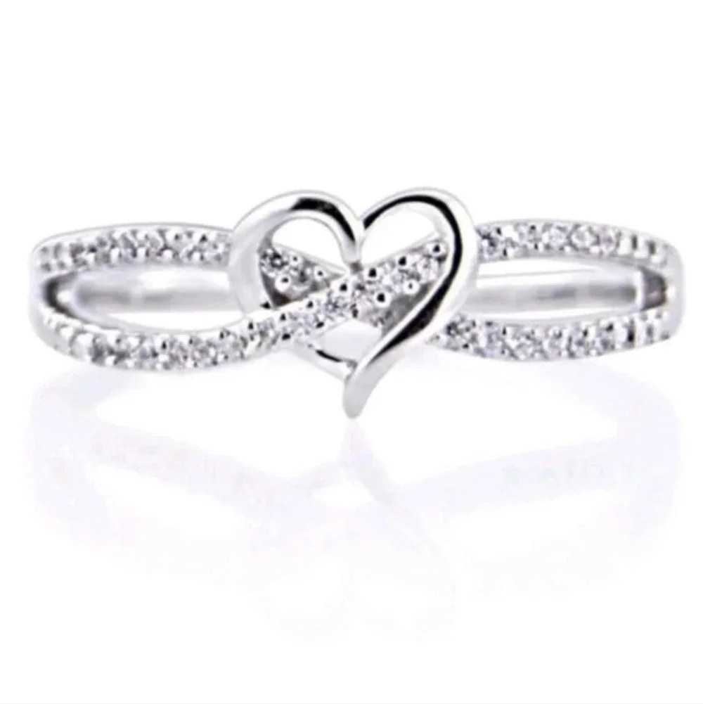 Women's Heart Shaped Infinity Fashion Ring 9